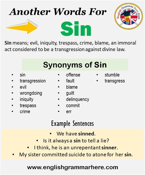 other words for sin.